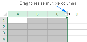 Changing the width of multiple columns