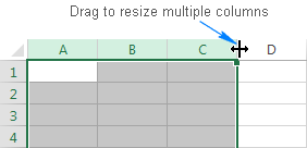 change cell width without changing column office for mac