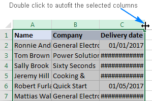 Double click any boundary between two column headers to autofit the selected columns.