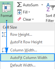 Using the AutoFit Column Widths feature on the ribbon