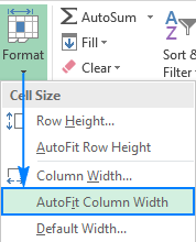 How to change and AutoFit column width in Excel