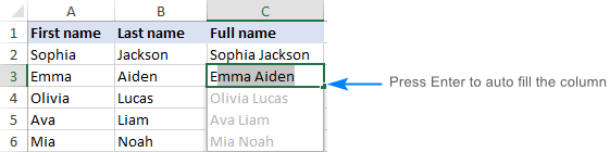 combine first and last name in excel for mac