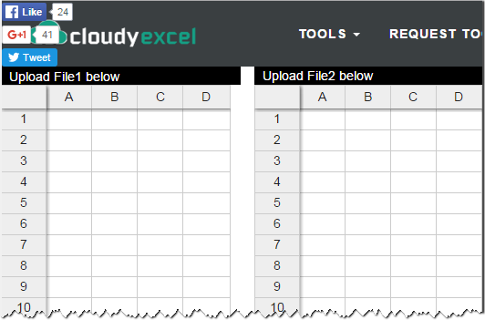 Online service to compare Excel files