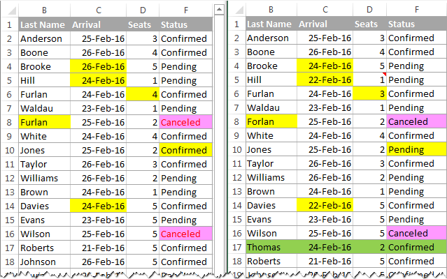 how to compare excel spreadsheets