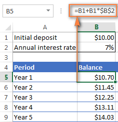 compound interest formula excel