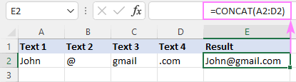 Excel CONCAT function - string concatenation examples