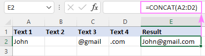 Excel CONCAT function - string concatenation examples