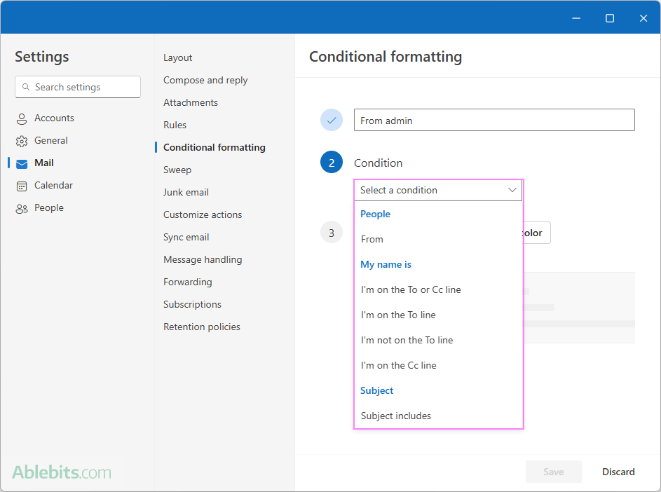 Define the conditions.