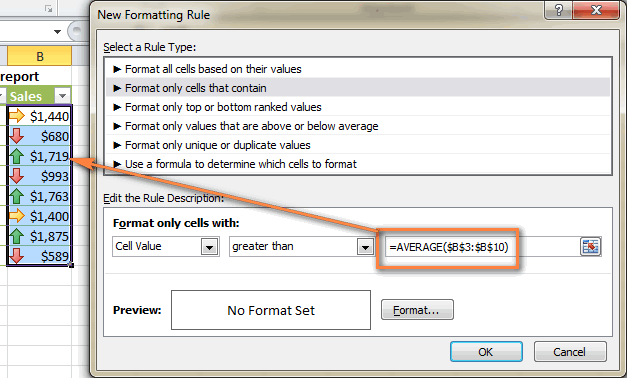 highlight cell conditional formatting excel 2016