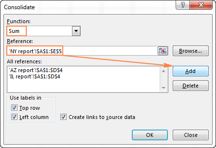 microsoft excel add ins consolidate worksheets