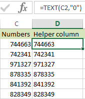 See the alignment change to left in the helper column