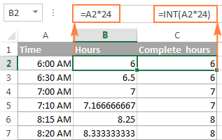 convert clock time to decimal in excel