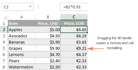 carry forward a formula in excel for mac