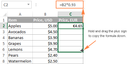 fill cells without dragging excel for mac