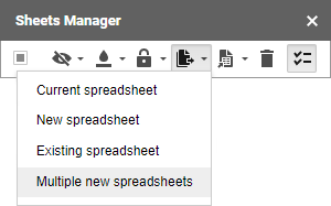 Copy each selected sheet into its own new spreadsheet.