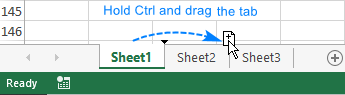 Copy Excel sheet by dragging