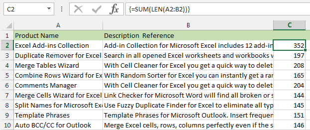 excel-formula-count-total-characters-in-a-cell-exceljet