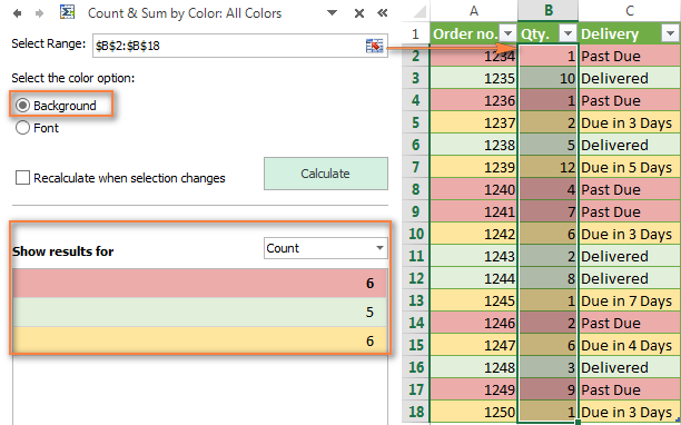 How To Count By Color And Sum By Color In Excel 2022 0814