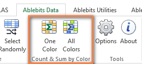 The Count & Sum by Color add-in for Excel 2013, Excel 2010, 2007 and 2003