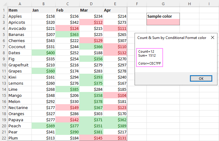 Can I Sum Cells Based On Color