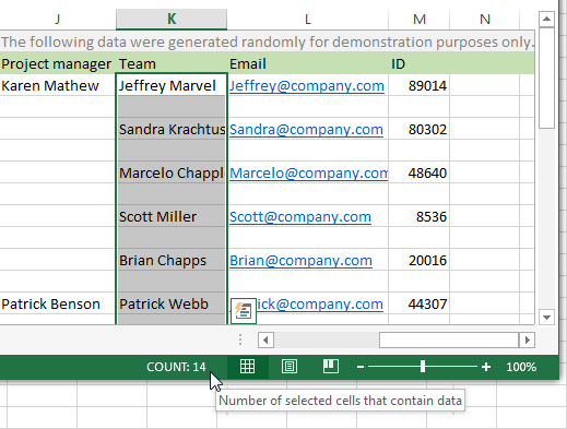 Excel count non blank cells using Find and Replace or formulas