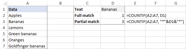 Formula to count cells with certain text in Excel