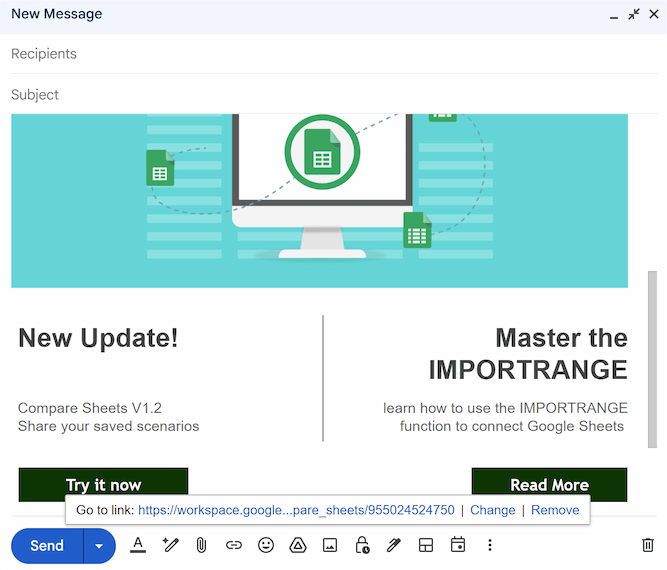 Google Docs newsletter with hidden table borders.