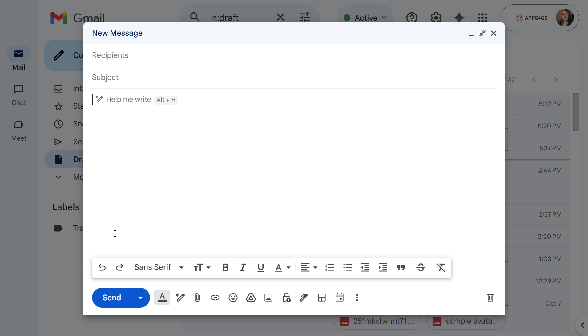  Editing Gmail's HTML compose area and replacing it with custom newsletter code.