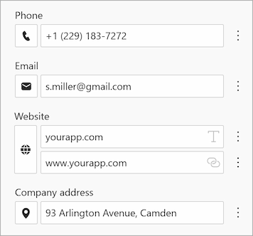 Filling in contact information for the signature.