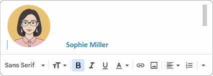 An example of poor image alignment in Gmail.