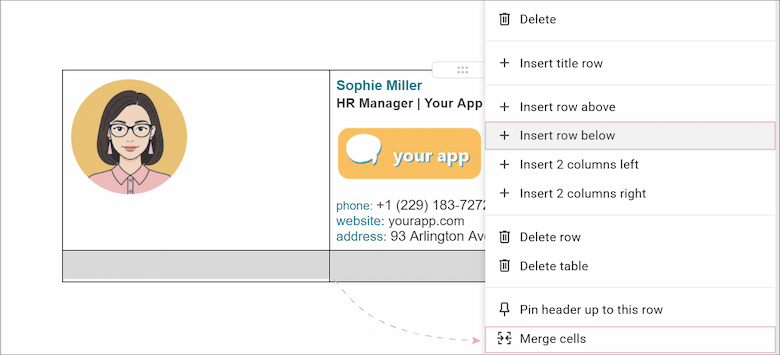 Adding an extra row for a logo or banner.