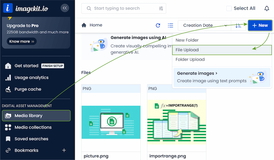 Uploading an image to the media library to generate a free URL for email newsletters. Uploading an image to the media library to generate a free URL for email newsletters.