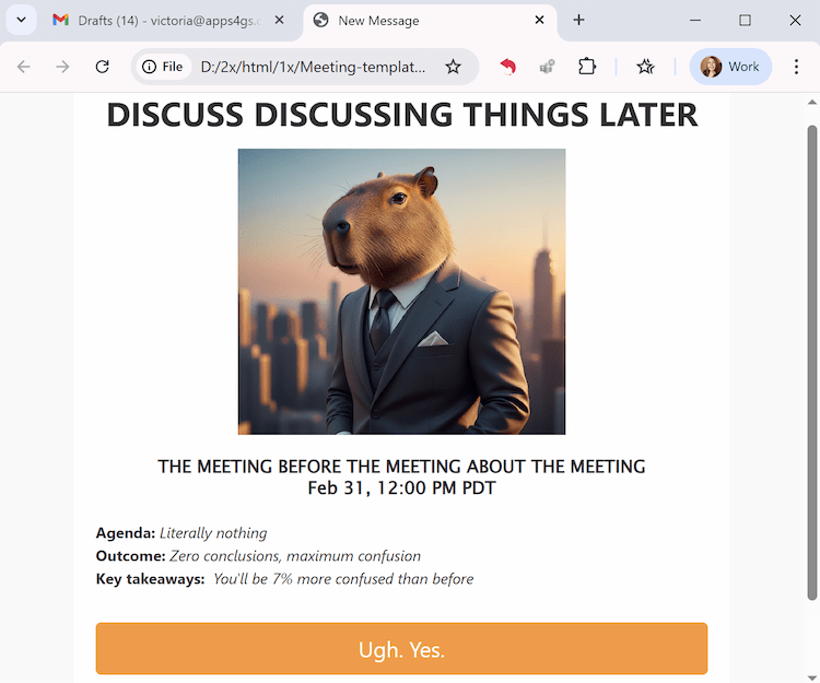 You'll see the content of your email within the browser.