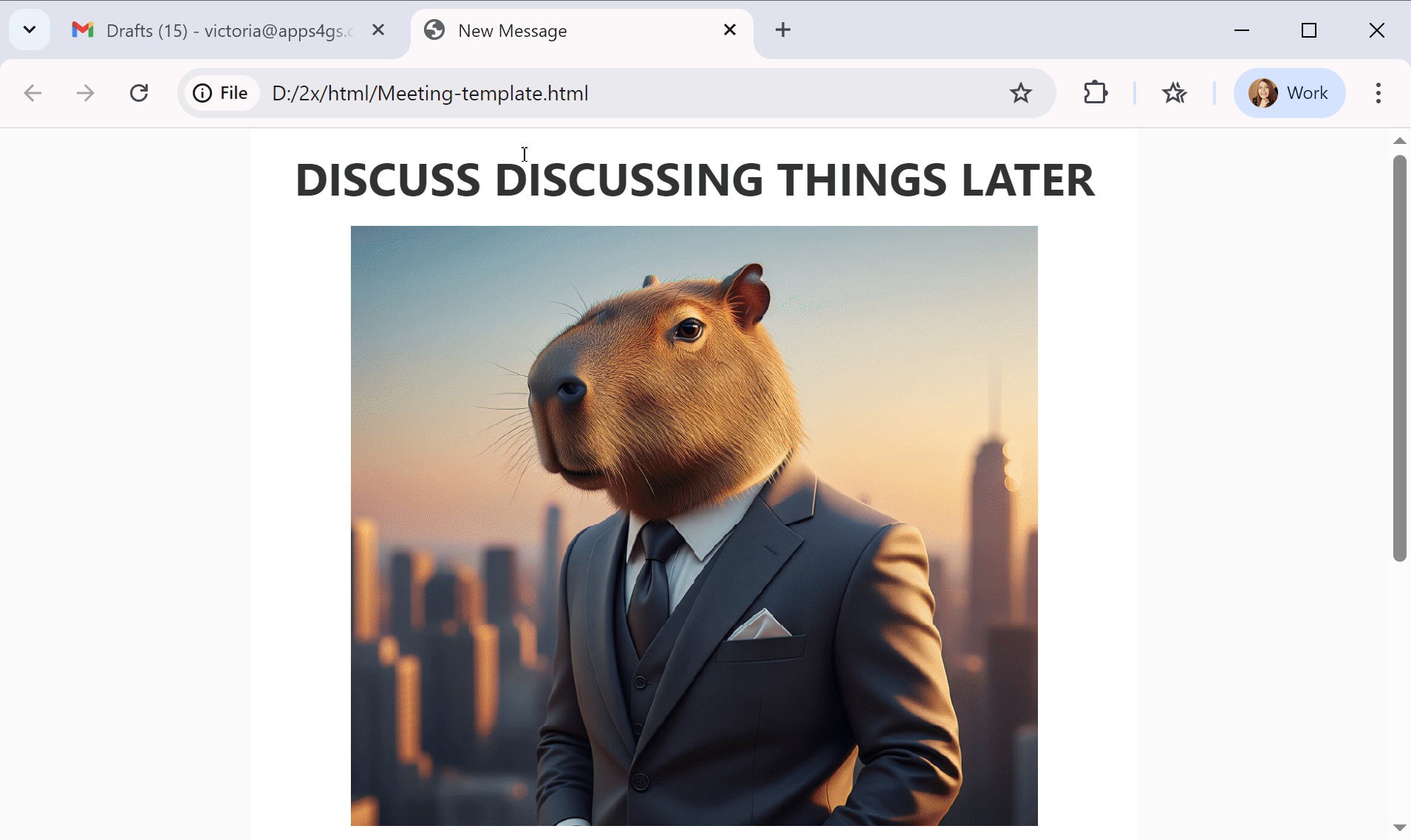 Creating email templates via copy-paste.