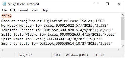 CSV File Format