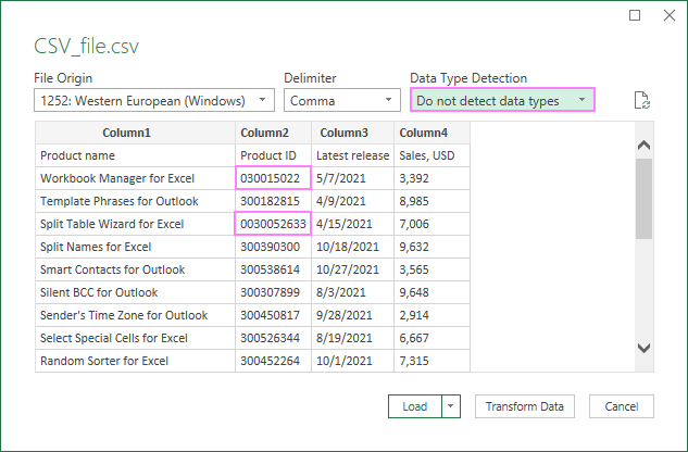 To keep leading zeros, load the CSV file to Excel as text.