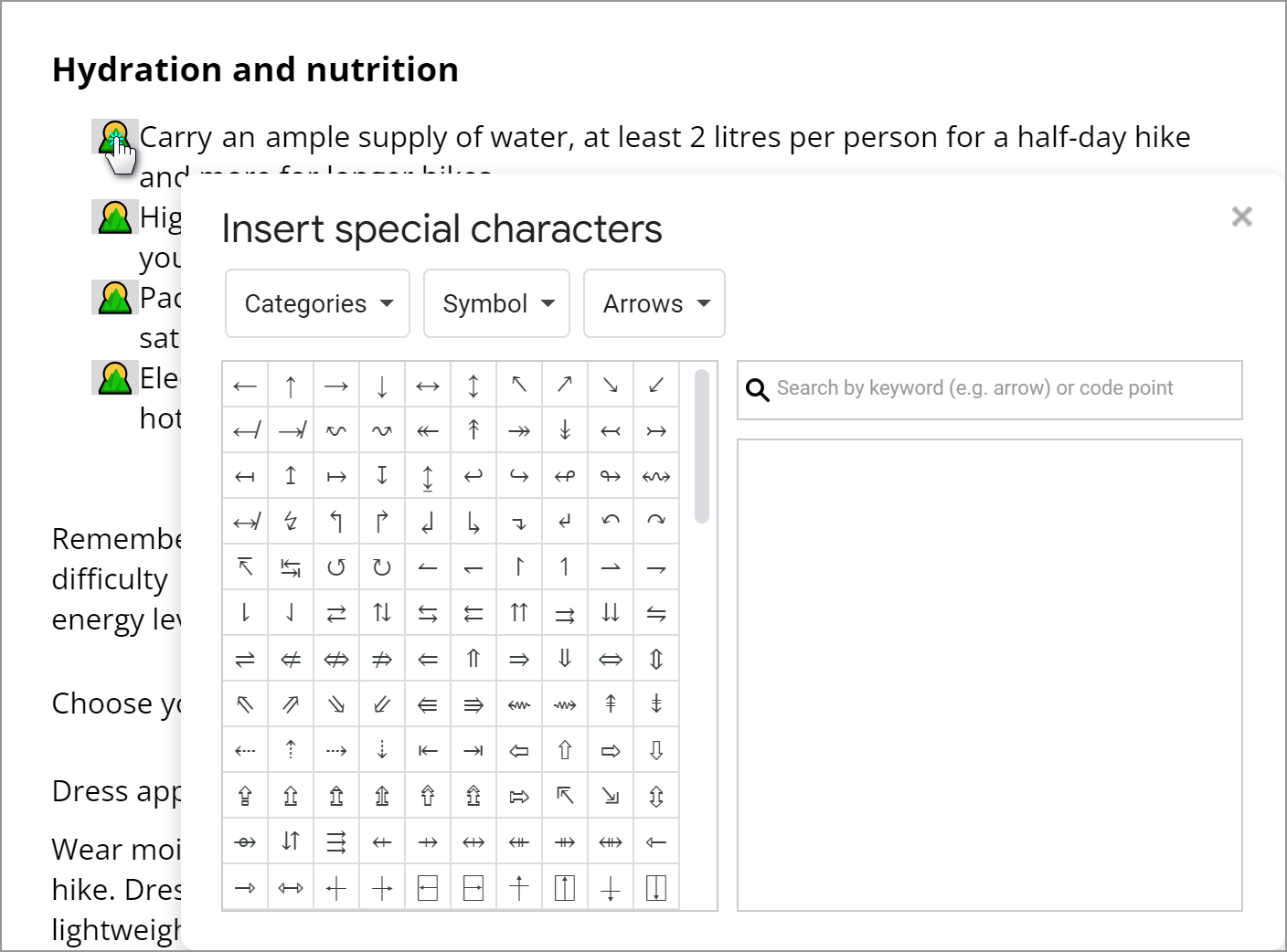 Change the style of the lists in Google Docs.