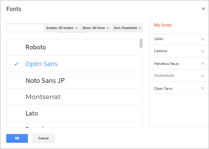 How to add custom font to Google Docs.