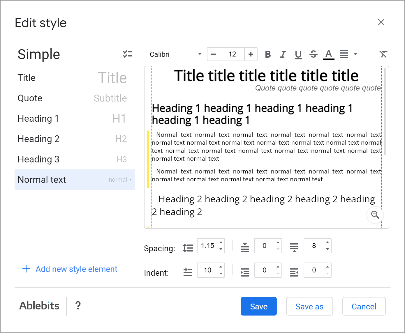 Edit heading styles in Google Docs anytime.