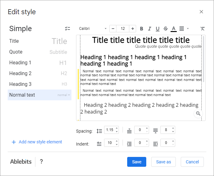 Edit heading styles in Google Docs anytime.