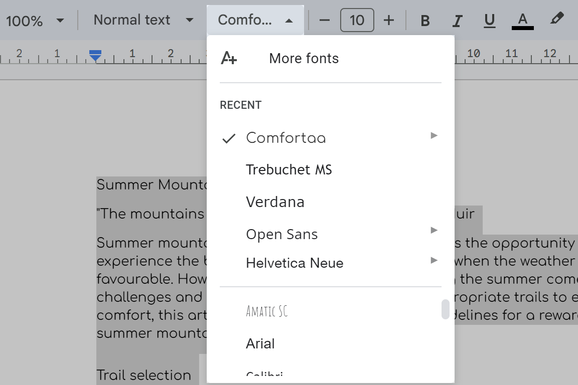 How to customize Google Docs guide on styles formatting