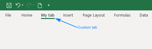 Custom ribbon tab in Excel