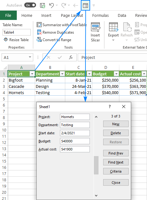 How To Create And Use Data Entry Form In Excel 3384