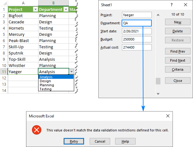 data entry from creator