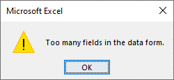 Too many fields in the data form