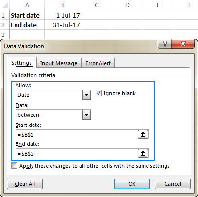 data validation in excel shortcut