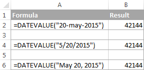 DATEVALUE formula examples