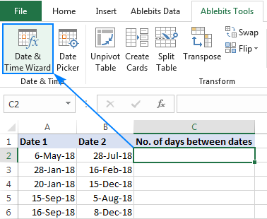 bueno Hacer un nombre Cerdito Calculate number of days between two dates in Excel