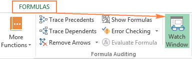 Use Excel's Watch Window to monitor cells with important formulas