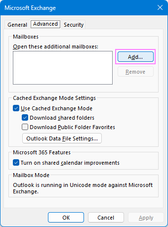Add a delegated mailbox to your Outlook.
